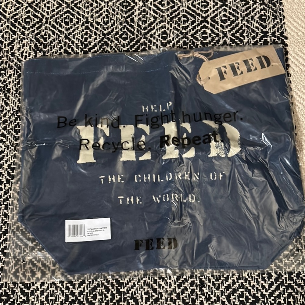 FEED Navy Blue Tote Bag